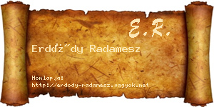 Erdődy Radamesz névjegykártya